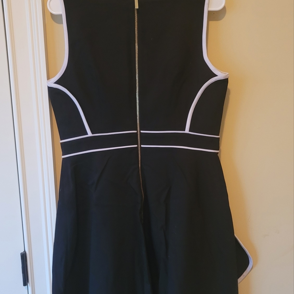 NWT Calvin Klein Black White Gold Sleeveless Tank Dress Size 10 - Picture 2 of 8